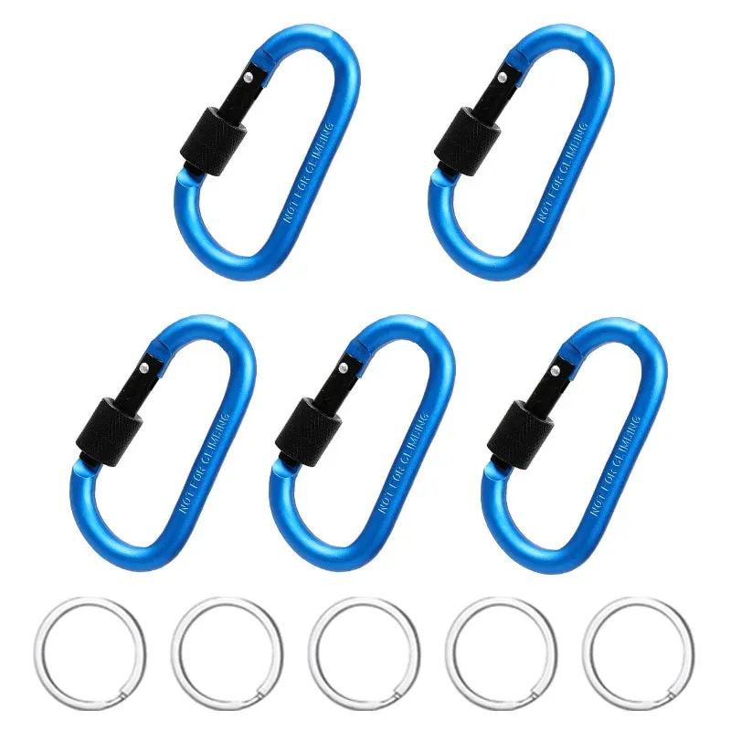 5PCS Aluminium Alloy Carabiner Clip Set for Outdoor and Daily Use