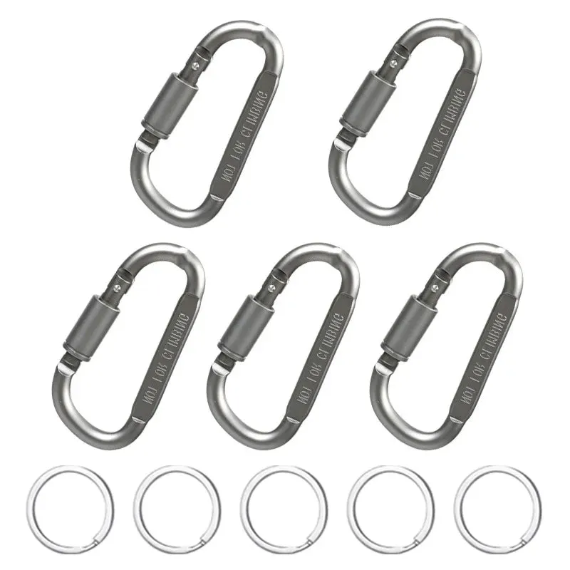 5PCS Aluminium Alloy Carabiner Clip Set for Outdoor and Daily Use