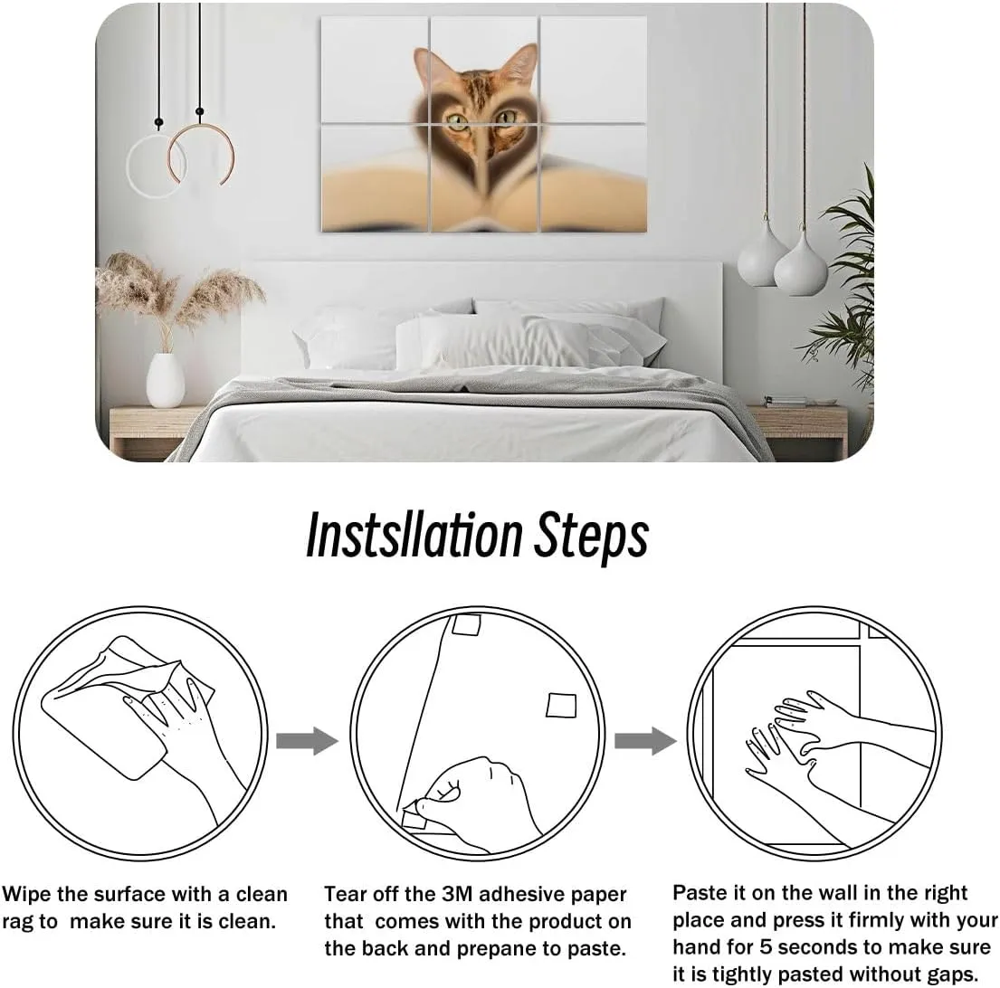 6 Pack Art Acoustic Panels Bengal Cat An Open Book White Selective Focus Sound Absorbing Panel 48"x72" Soundproof Wall Panels Acoustic Wall Art for Studios, Office, Theaters