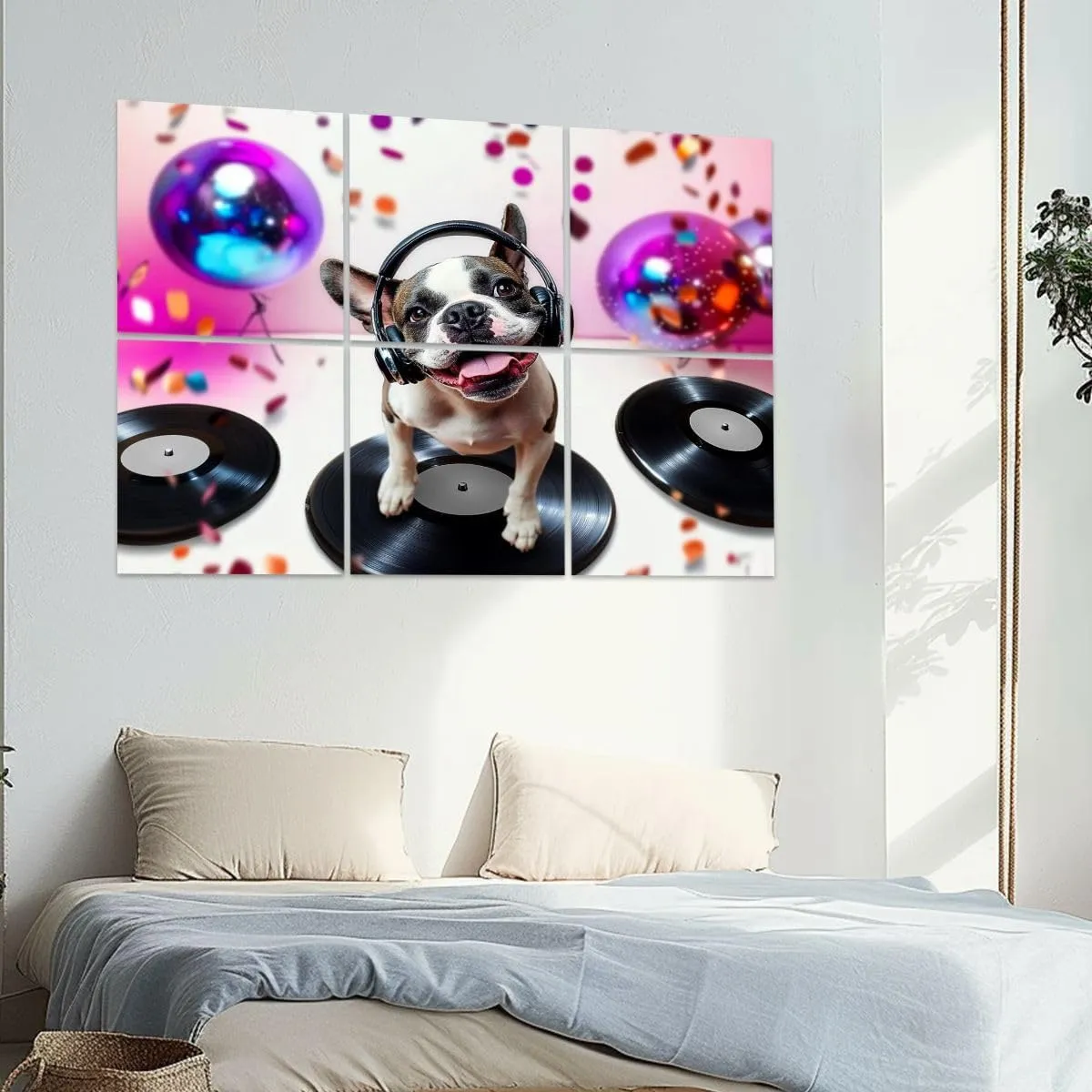 6 Pack Art Acoustic Panels dj disco dancing music club party mirror ball Sound Absorbing Panel 48"x72" Soundproof Wall Panels Acoustic Wall Art for Studios, Office, Theaters