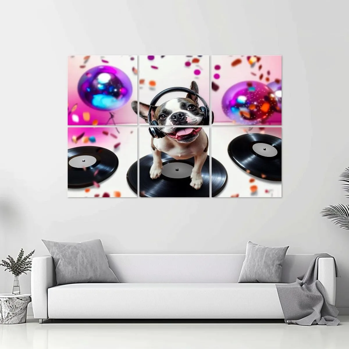 6 Pack Art Acoustic Panels dj disco dancing music club party mirror ball Sound Absorbing Panel 48"x72" Soundproof Wall Panels Acoustic Wall Art for Studios, Office, Theaters