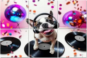 6 Pack Art Acoustic Panels dj disco dancing music club party mirror ball Sound Absorbing Panel 48"x72" Soundproof Wall Panels Acoustic Wall Art for Studios, Office, Theaters