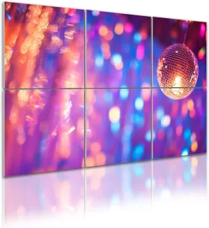 6 Pack Art Acoustic Panels Mirror Disco Ball Sparkling Bokeh Effect Festive Abstract Defocused Sound Absorbing Panel 48"x72" Soundproof Wall Panels Acoustic Wall Art for Studios, Office, Theaters