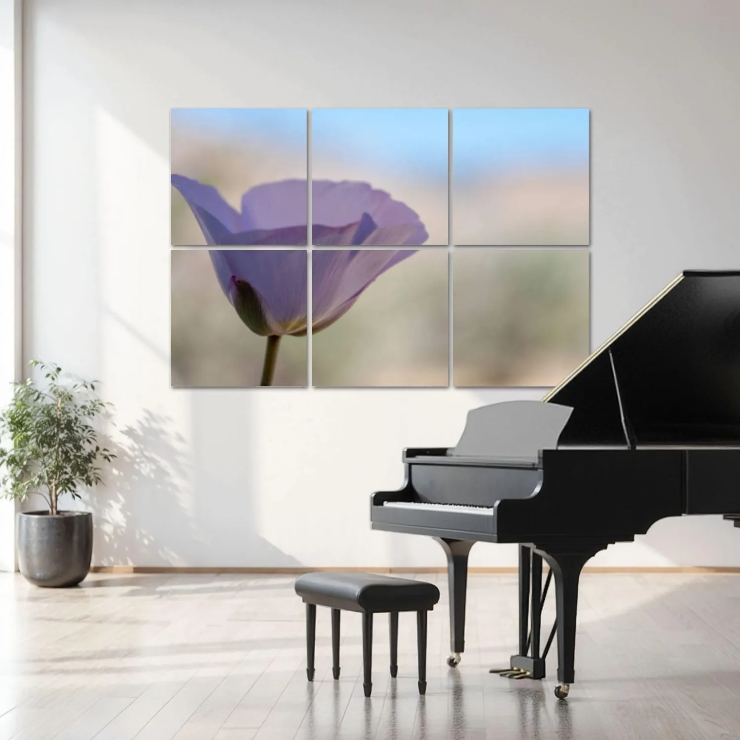 6 Pack Art Acoustic Panels Soft focused delicate pale lavender pink straggling mariposa lily Sound Absorbing Panel 48"x72" Soundproof Wall Panels Acoustic Wall Art for Studios, Office, Theaters