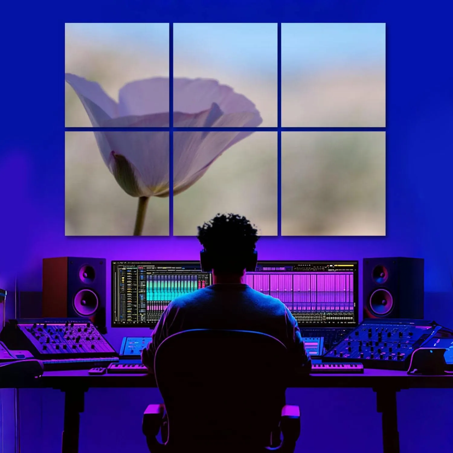 6 Pack Art Acoustic Panels Soft focused delicate pale lavender pink straggling mariposa lily Sound Absorbing Panel 48"x72" Soundproof Wall Panels Acoustic Wall Art for Studios, Office, Theaters