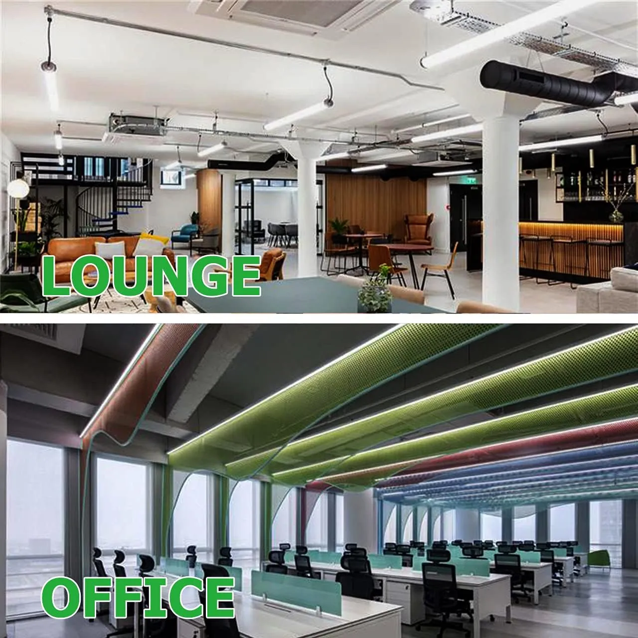 6 Pack T8 Led 4FT 40W Integrated V Shaped Tube Light,Linkable White Daylight 6000k Integrated Fixture Garage Lights, Indoor Led Shop Lights for Workshop with On/Off Switch Cable Clear Cover