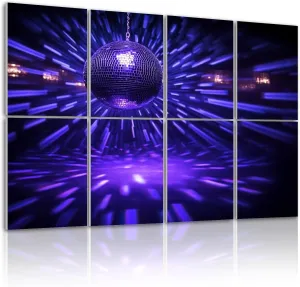 8 Pack Art Acoustic Panels Disco ball dark room creating spots wall Sound Absorbing Panel 32"x48" Soundproof Wall Panels Acoustic Wall Art for Studios, Office, Theaters