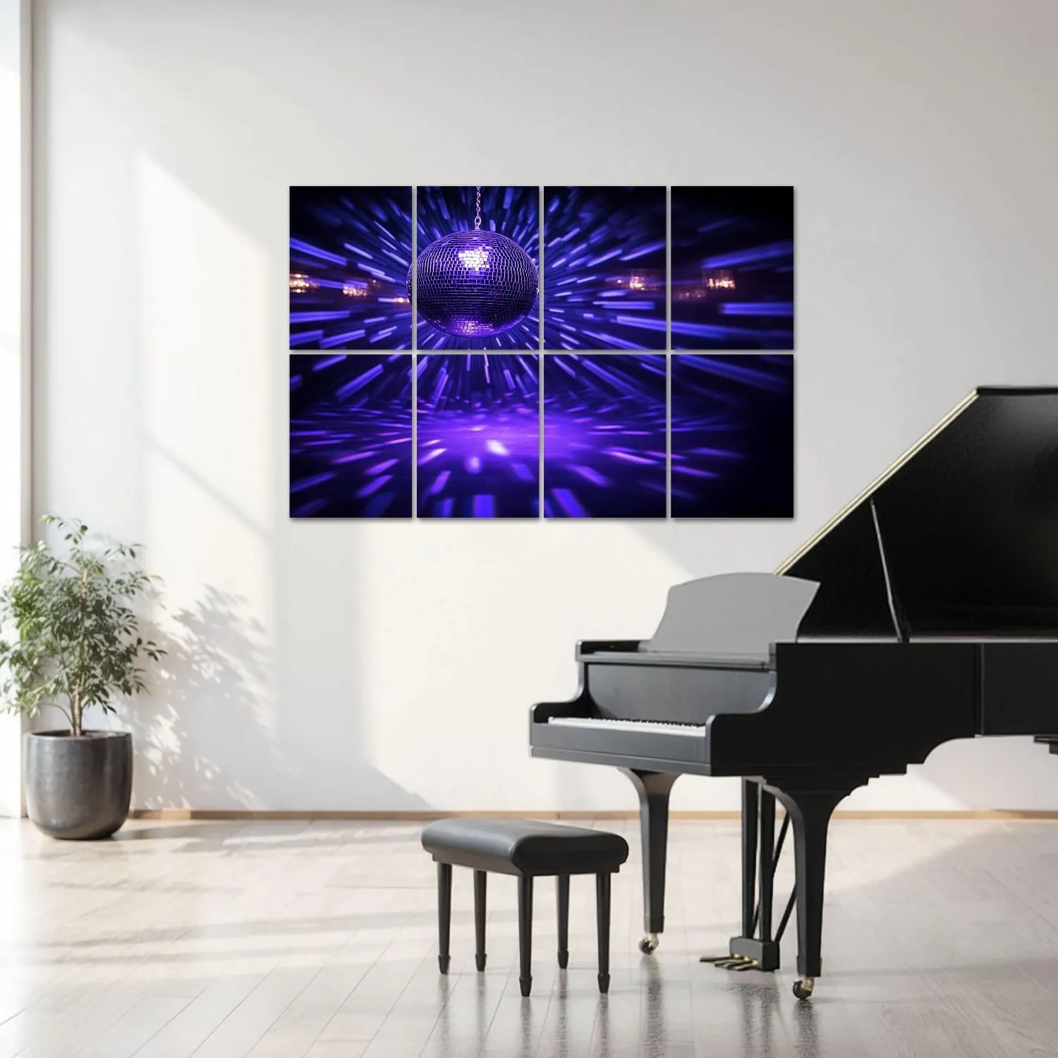 8 Pack Art Acoustic Panels Disco ball dark room creating spots wall Sound Absorbing Panel 32"x48" Soundproof Wall Panels Acoustic Wall Art for Studios, Office, Theaters