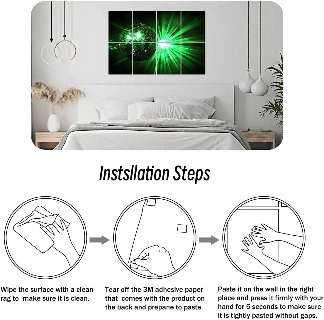 8 Pack Art Acoustic Panels Disco ball Nightlife Sound Absorbing Panel 32"x48" Soundproof Wall Panels Acoustic Wall Art for Studios, Office, Theaters