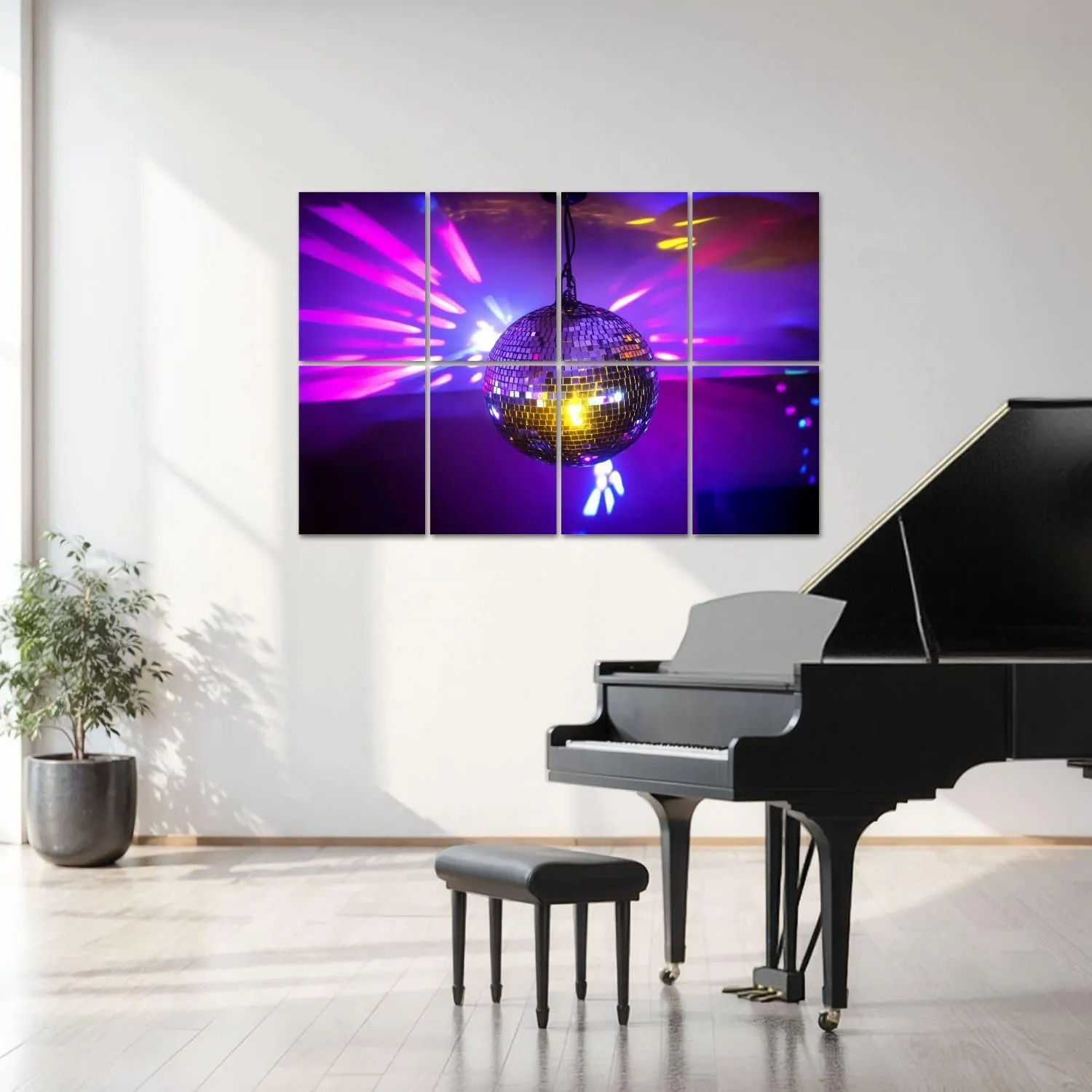 8 Pack Art Acoustic Panels Disco Ball Sound Absorbing Panel 32"x48" Soundproof Wall Panels Acoustic Wall Art for Studios, Office, Theaters