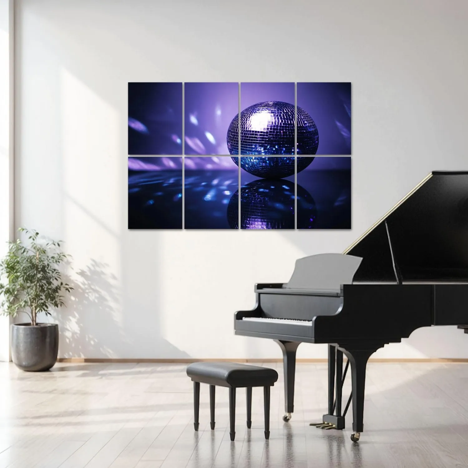 8 Pack Art Acoustic Panels Disco Ball Sound Absorbing Panel 32"x48" Soundproof Wall Panels Acoustic Wall Art for Studios, Office, Theaters