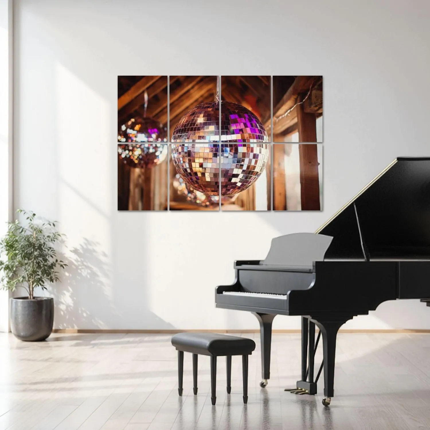 8 Pack Art Acoustic Panels Disco balls hanging from ceiling wedding Sound Absorbing Panel 32"x48" Soundproof Wall Panels Acoustic Wall Art for Studios, Office, Theaters
