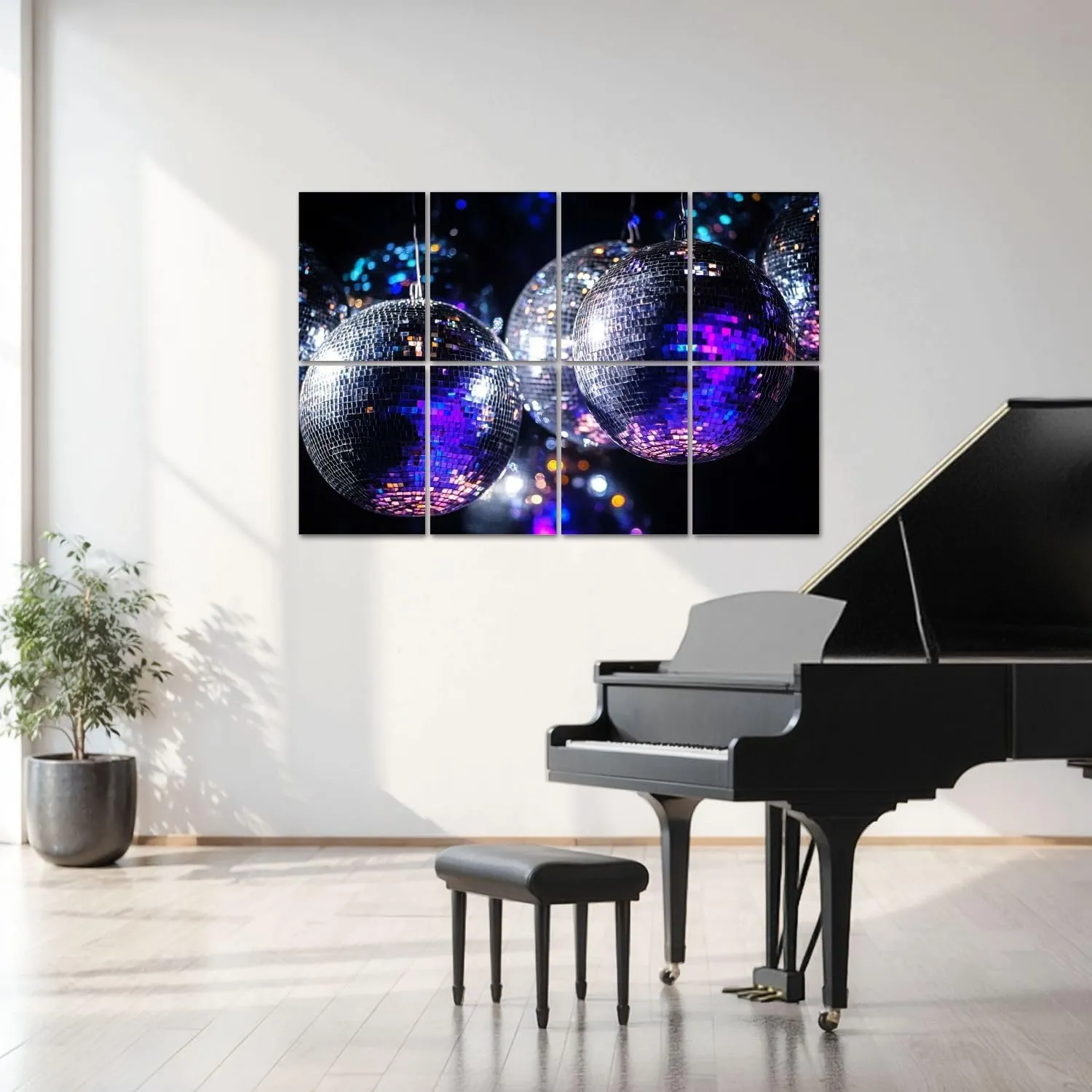 8 Pack Art Acoustic Panels Disco balls Sound Absorbing Panel 32"x48" Soundproof Wall Panels Acoustic Wall Art for Studios, Office, Theaters
