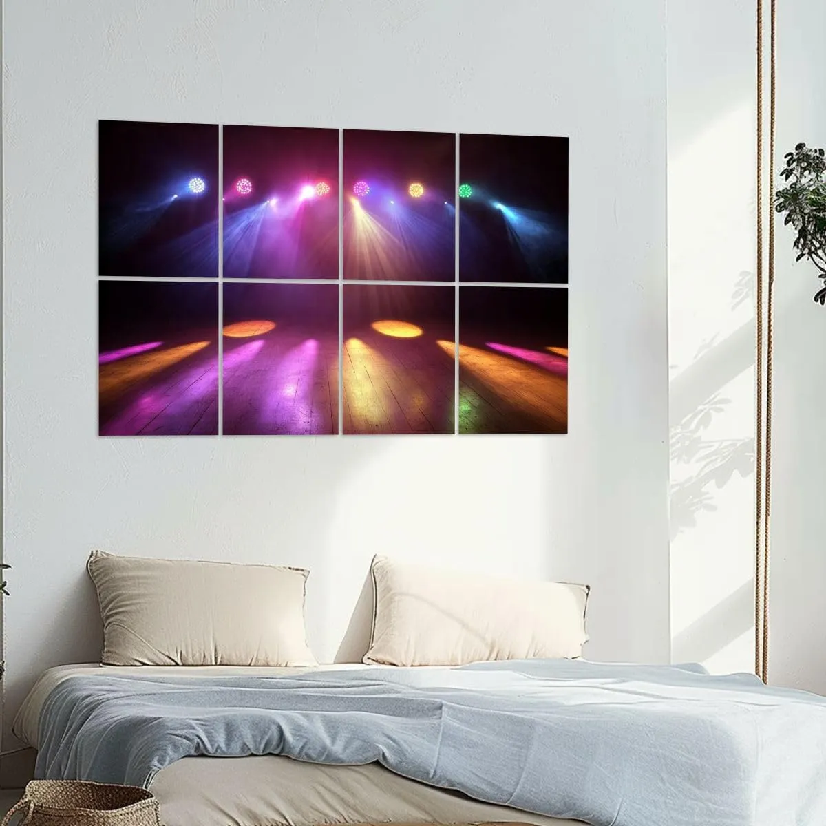 8 Pack Art Acoustic Panels Disco Lights Sound Absorbing Panel 32"x48" Soundproof Wall Panels Acoustic Wall Art for Studios, Office, Theaters