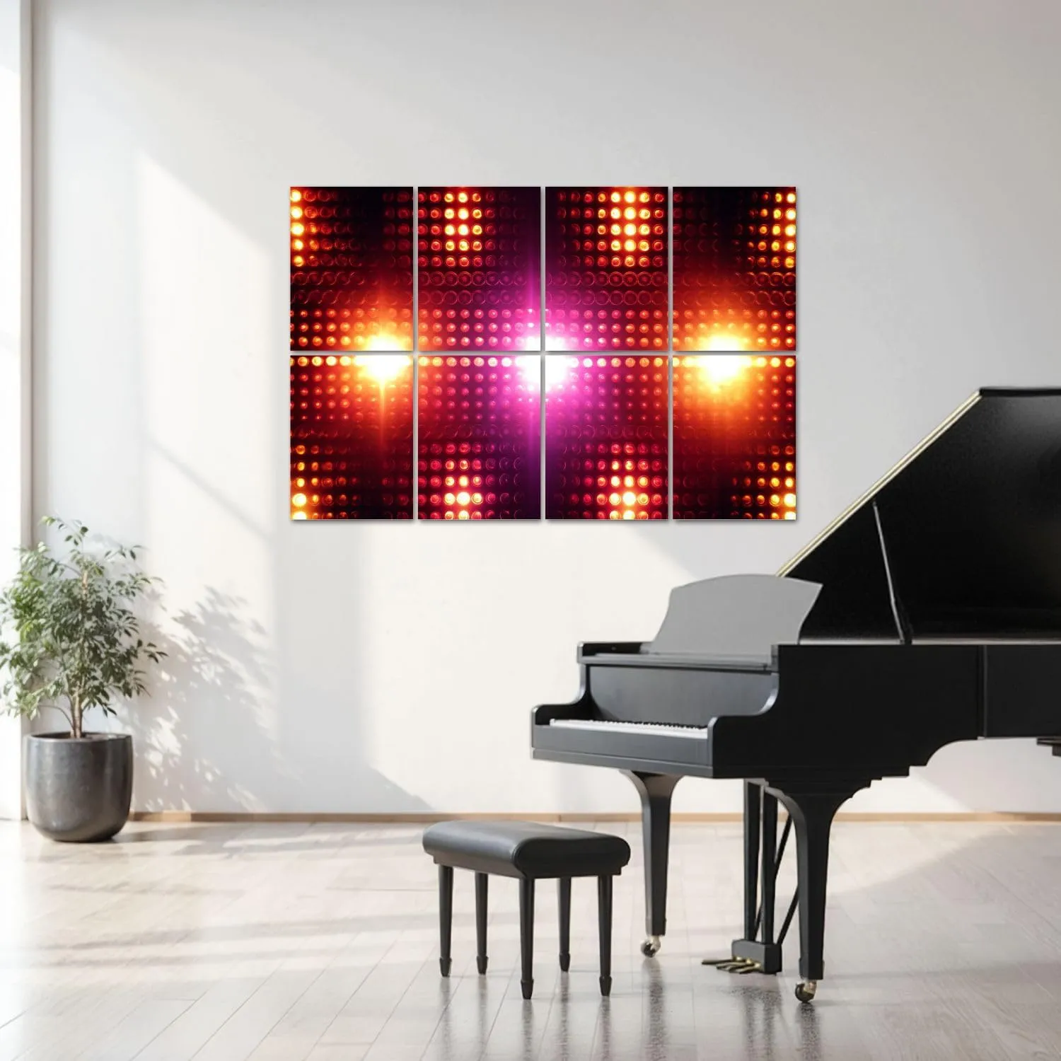 8 Pack Art Acoustic Panels Disco Lights Sound Absorbing Panel 32"x48" Soundproof Wall Panels Acoustic Wall Art for Studios, Office, Theaters