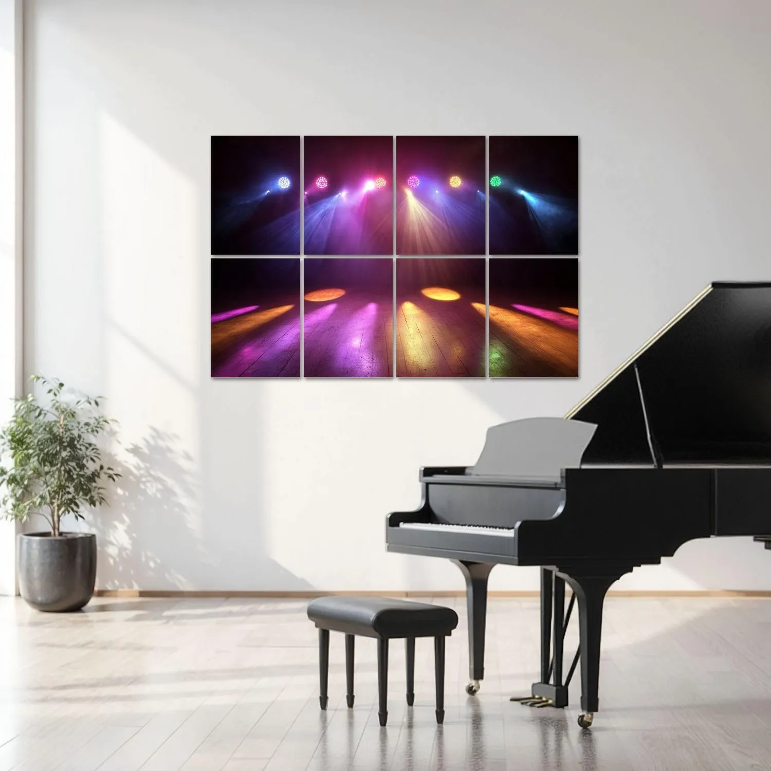 8 Pack Art Acoustic Panels Disco Lights Sound Absorbing Panel 32"x48" Soundproof Wall Panels Acoustic Wall Art for Studios, Office, Theaters