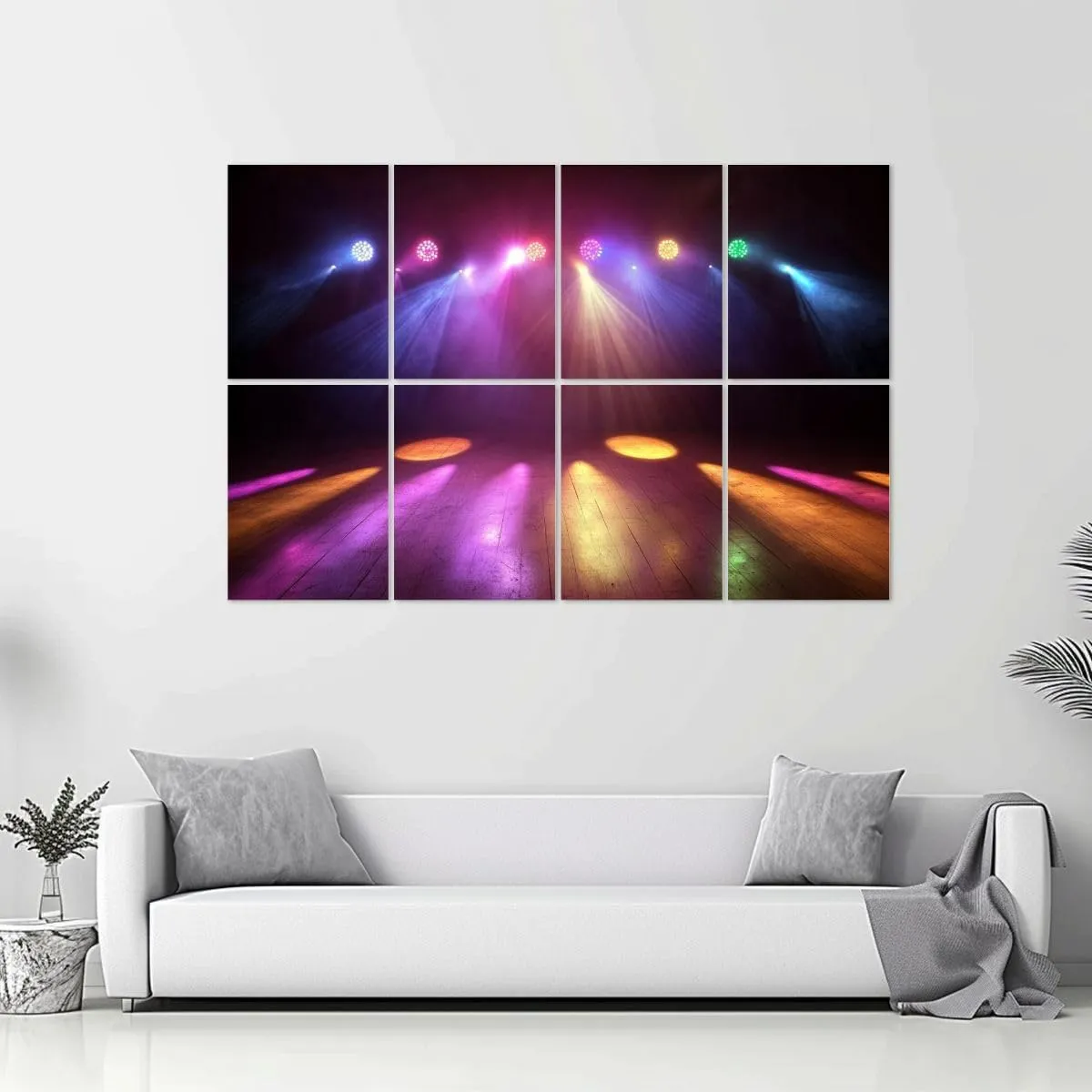 8 Pack Art Acoustic Panels Disco Lights Sound Absorbing Panel 32"x48" Soundproof Wall Panels Acoustic Wall Art for Studios, Office, Theaters