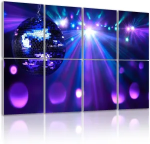 8 Pack Art Acoustic Panels Disco mirror ball Sound Absorbing Panel 32"x48" Soundproof Wall Panels Acoustic Wall Art for Studios, Office, Theaters