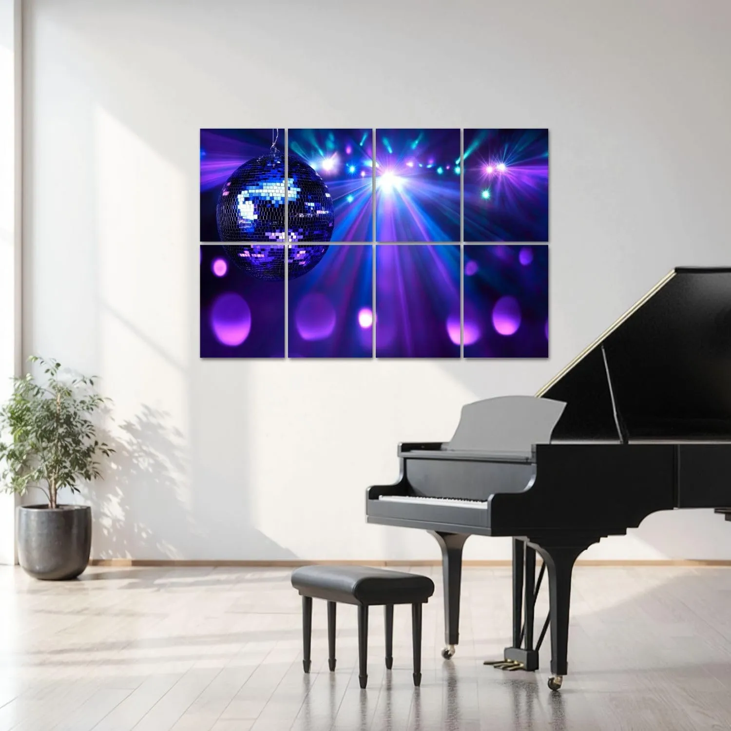 8 Pack Art Acoustic Panels Disco mirror ball Sound Absorbing Panel 32"x48" Soundproof Wall Panels Acoustic Wall Art for Studios, Office, Theaters