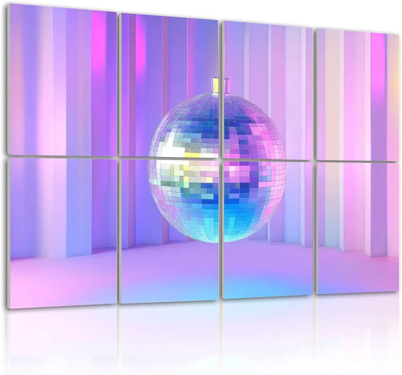 8 Pack Art Acoustic Panels Disco Neon Lighting Sound Absorbing Panel 32"x48" Soundproof Wall Panels Acoustic Wall Art for Studios, Office, Theaters