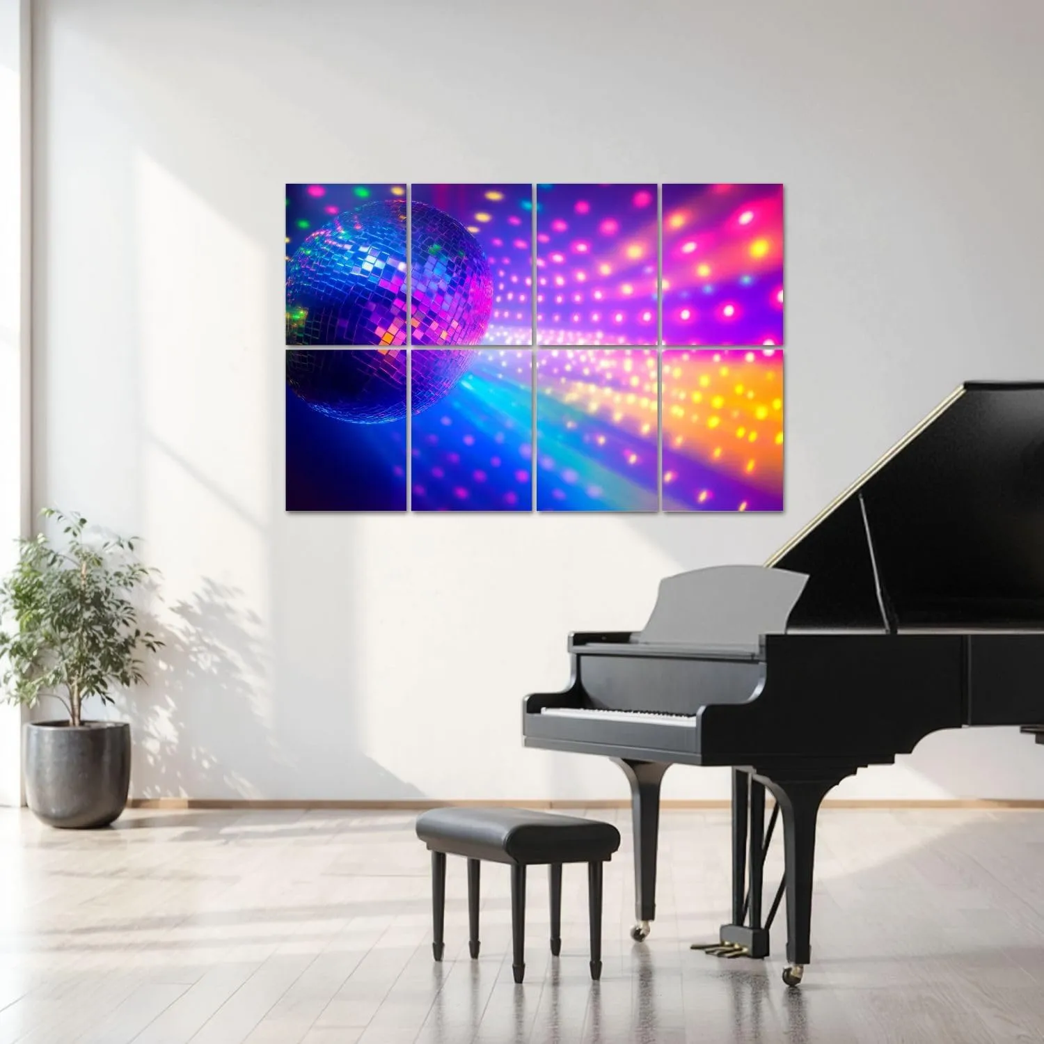 8 Pack Art Acoustic Panels Disco Sound Absorbing Panel 32"x48" Soundproof Wall Panels Acoustic Wall Art for Studios, Office, Theaters