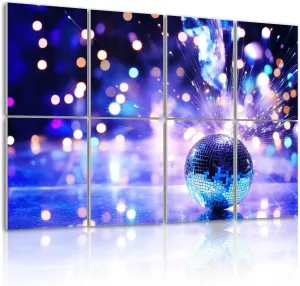 8 Pack Art Acoustic Panels Party decoration disco balls fire sparkler Sound Absorbing Panel 32"x48" Soundproof Wall Panels Acoustic Wall Art for Studios, Office, Theaters