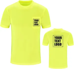 A-SAFETY Custom Shirt for Men High Visibility Safety Customize Logo Short Sleev T Shirt (XS-6XL)