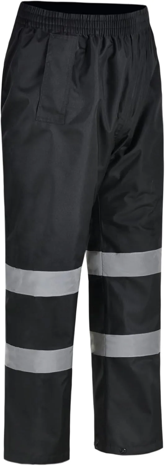 A-SAFETY High Vis Rain Pants for Men Women Waterproof Reflective Safety Rain Trousers Rain Gears for Fishing Sports Works