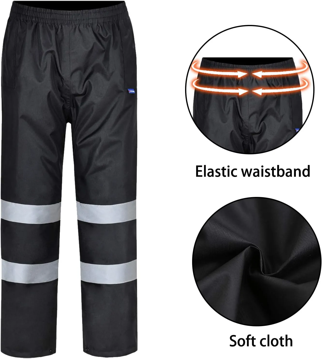 A-SAFETY High Vis Rain Pants for Men Women Waterproof Reflective Safety Rain Trousers Rain Gears for Fishing Sports Works