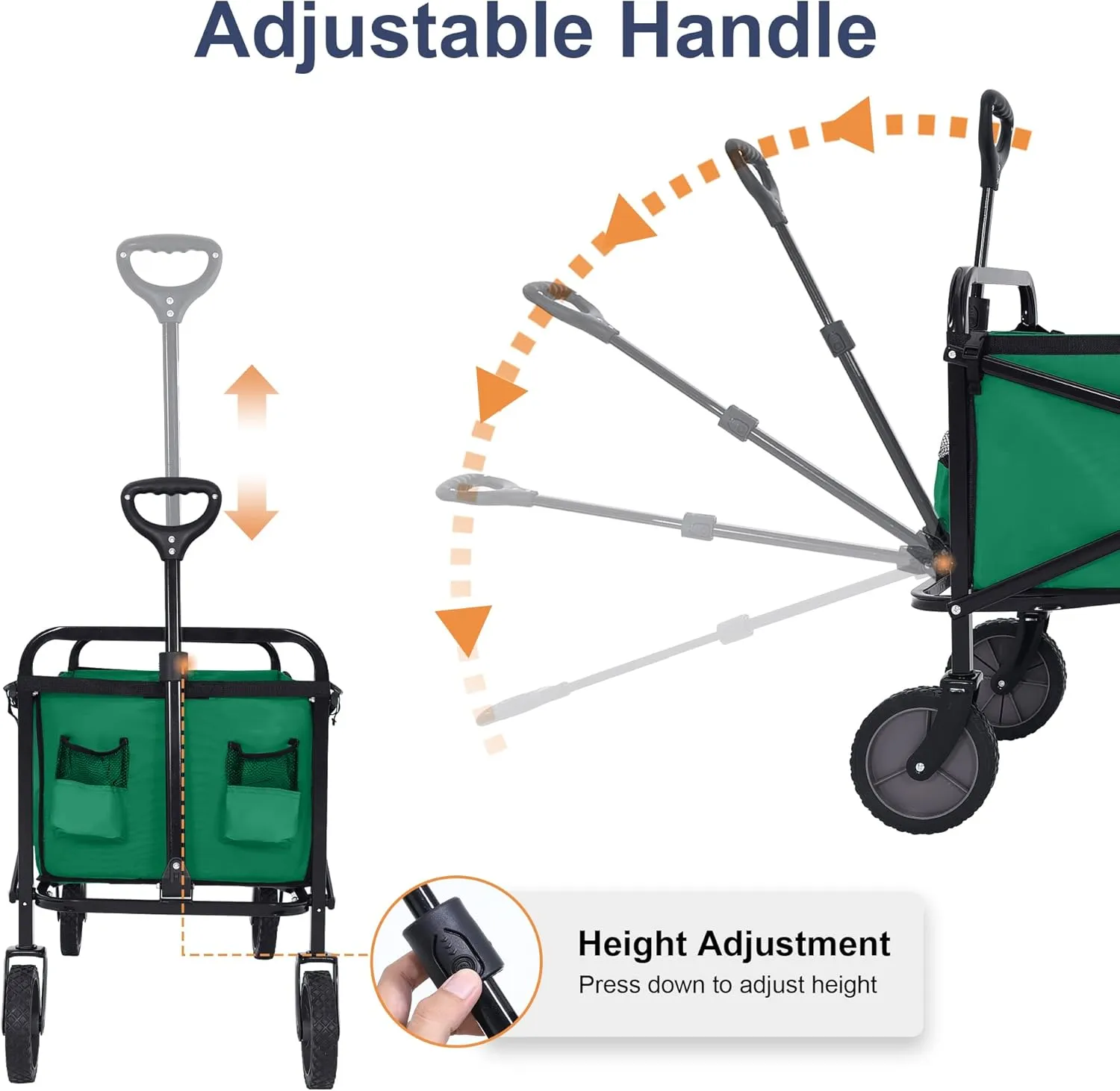 ABCCANOPY Folding Collapsible Utility Wagon Cart Outdoor Garden Shopping Camping Cart, Green