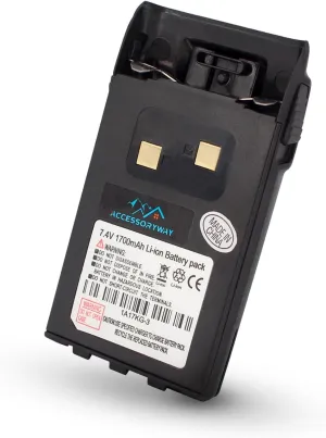 Accessoryway Replace 1A17KG-3 7.4V 1700mAh Li-Ion Replacement Battery Compatible for Wouxun KG-UVD1P KG-UV2D KG-UV3D KG-UV6D KG-UV6X KG-669 KG-689 Radio Batteries with Belt Clip