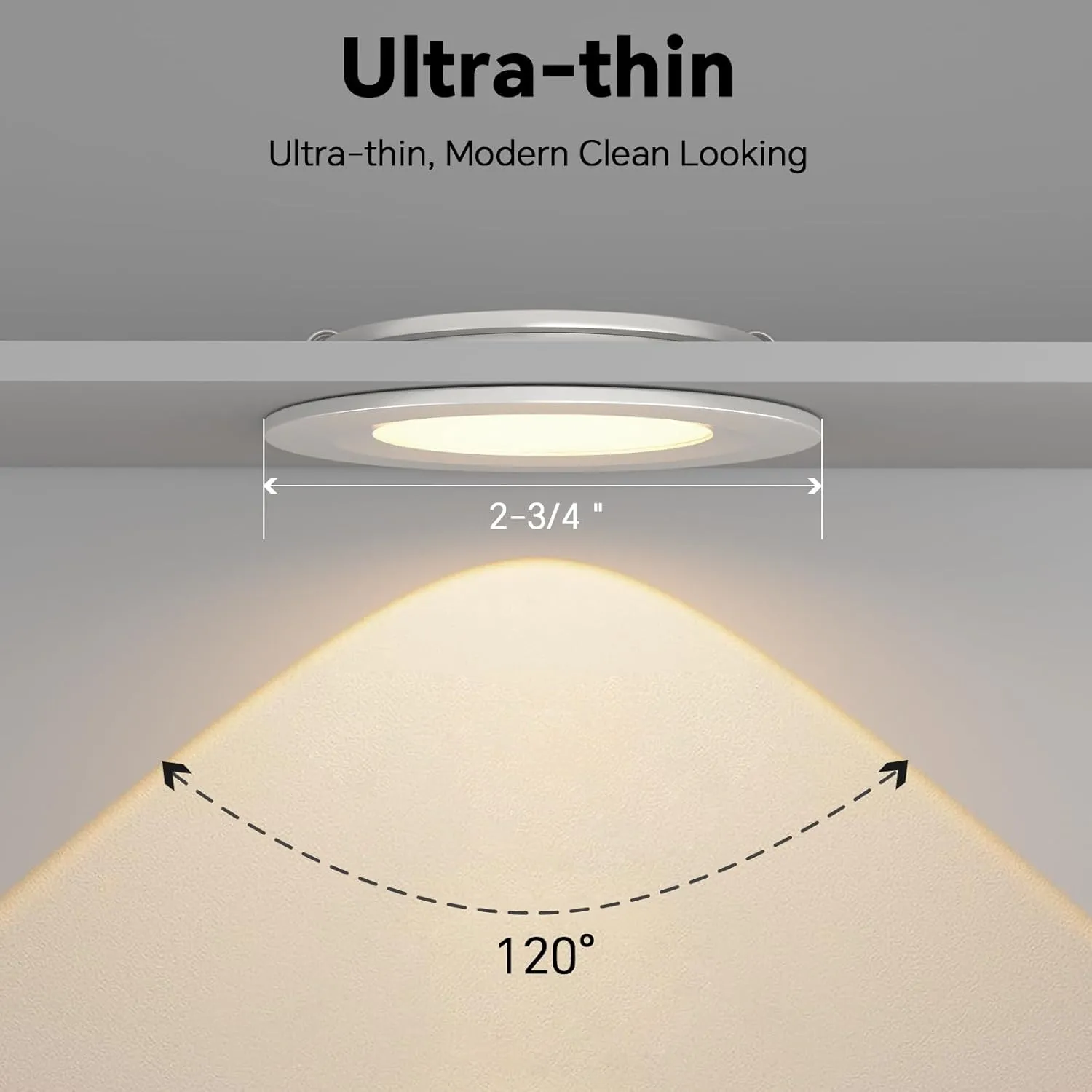 acegoo RV 2.75" Recessed LED Ceiling Light 12V Ultra-Thin Puck Light, Dimmable RV Lights Interior for Camper Van Truck Motorhome Boat Sailboat Roof Under Cabinet Lighting, 6 Pack (White,Warm White)
