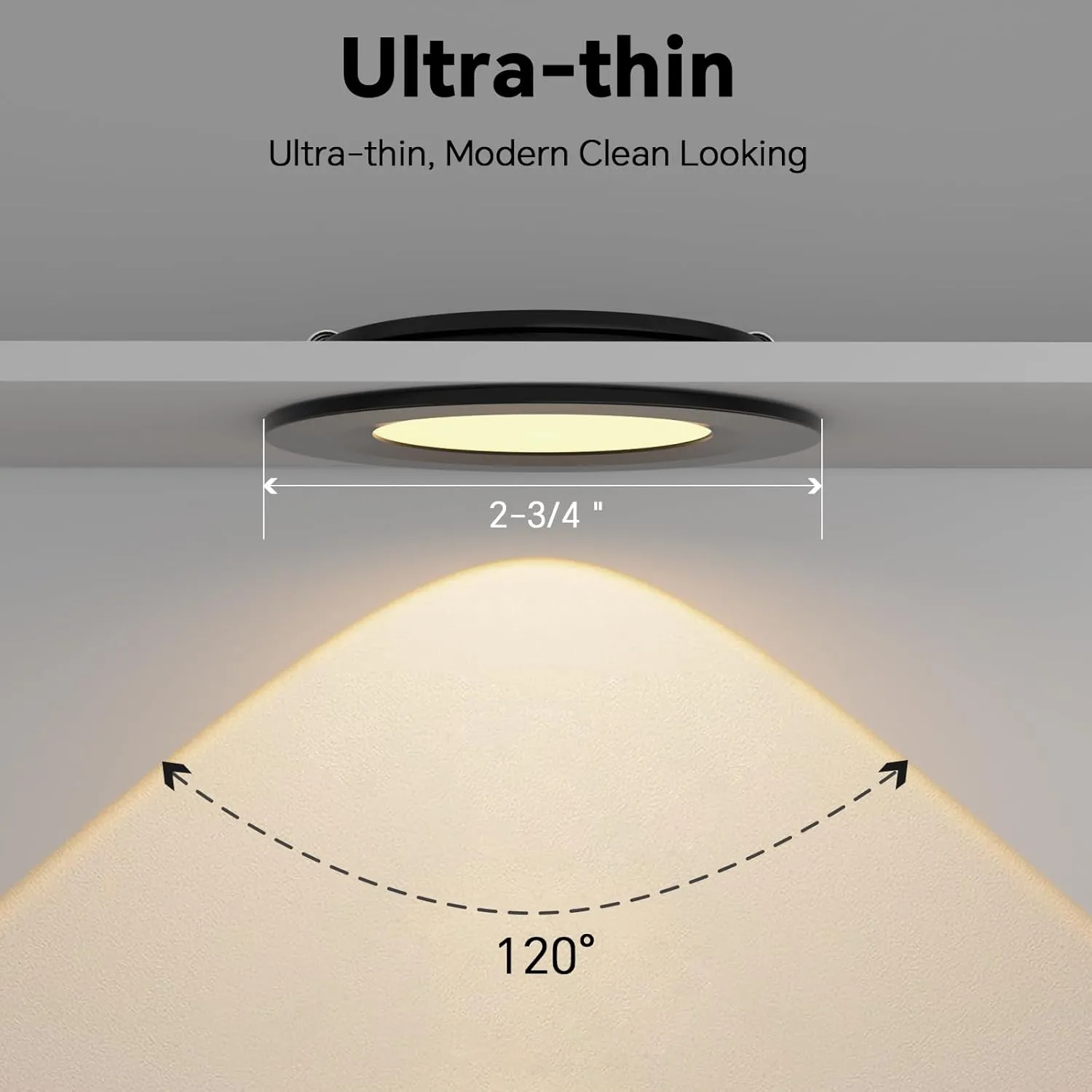 acegoo RV Recessed Ceiling Light 2-3/4” 12V Dimmable LED Puck Light for Campervan Truck Caravan Boat Roof Under Cabinet Lighting, Flush Mount Cutout 2-1/4" (Black,Warm White) 4 Pack