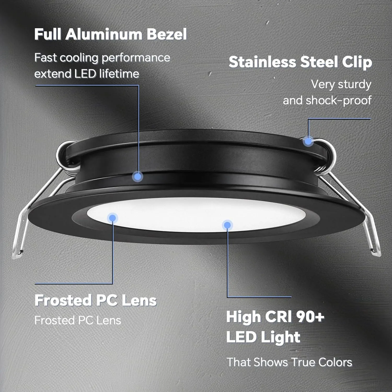 acegoo RV Recessed Ceiling Light 2-3/4” 12V Dimmable LED Puck Light for Campervan Truck Caravan Boat Roof Under Cabinet Lighting, Flush Mount Cutout 2-1/4" (Black,Warm White) 4 Pack