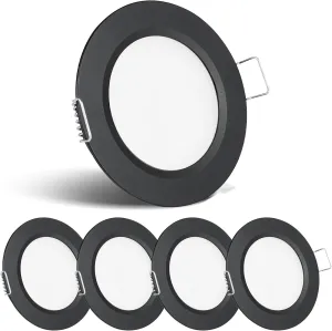 acegoo RV Recessed Ceiling Light 2-3/4” 12V Dimmable LED Puck Light for Campervan Truck Caravan Boat Roof Under Cabinet Lighting, Flush Mount Cutout 2-1/4" (Black,Warm White) 4 Pack
