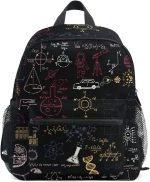 Acpiggto Small Backpack Daypack Shoulder Bag with Name Label Tag Red Navy Science Concept Chemical Biology Geography Space