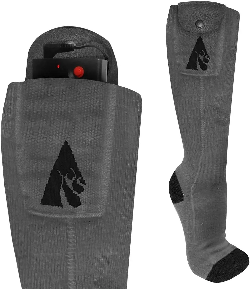 ActionHeat Classic AA Battery Heated Socks for Men and Women Lightweight Cotton Blend Heating Socks