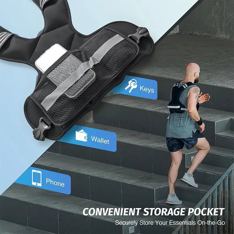 Adjustable Weighted Exercise Vest – Reflective Running & Training Fitness Gear for Men and Women