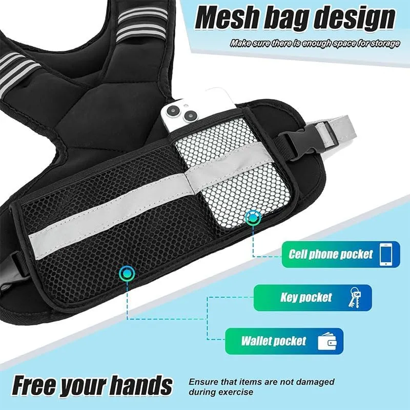 Adjustable Weighted Exercise Vest – Reflective Running & Training Fitness Gear for Men and Women