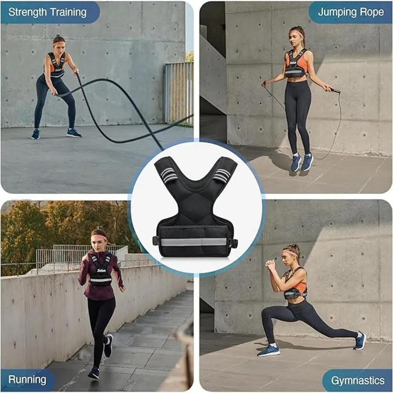 Adjustable Weighted Exercise Vest – Reflective Running & Training Fitness Gear for Men and Women