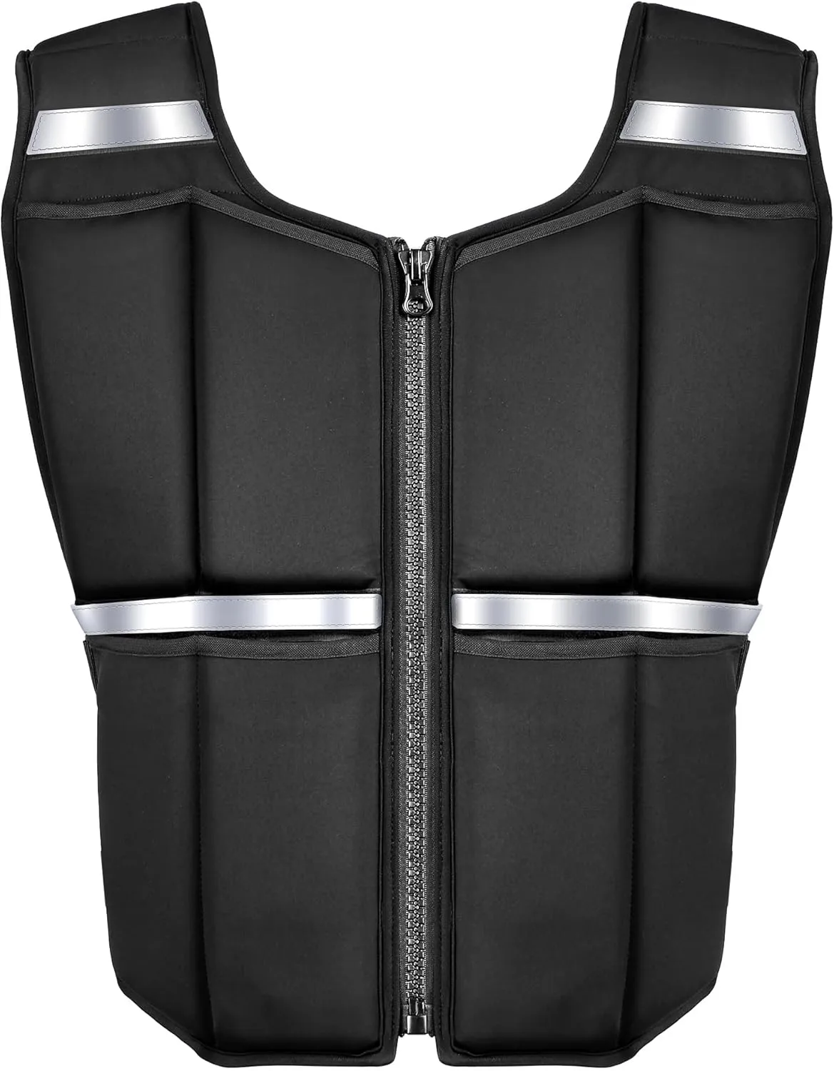 Adjustable Weighted Vest Men 2-35 lbs/2-45 lbs, Rucking Vests for Walking with Zipper/16pcs Silicone Weights, US PATENT Strength Training Workout Vest for Running GYM Home, Removable Reflective Strips