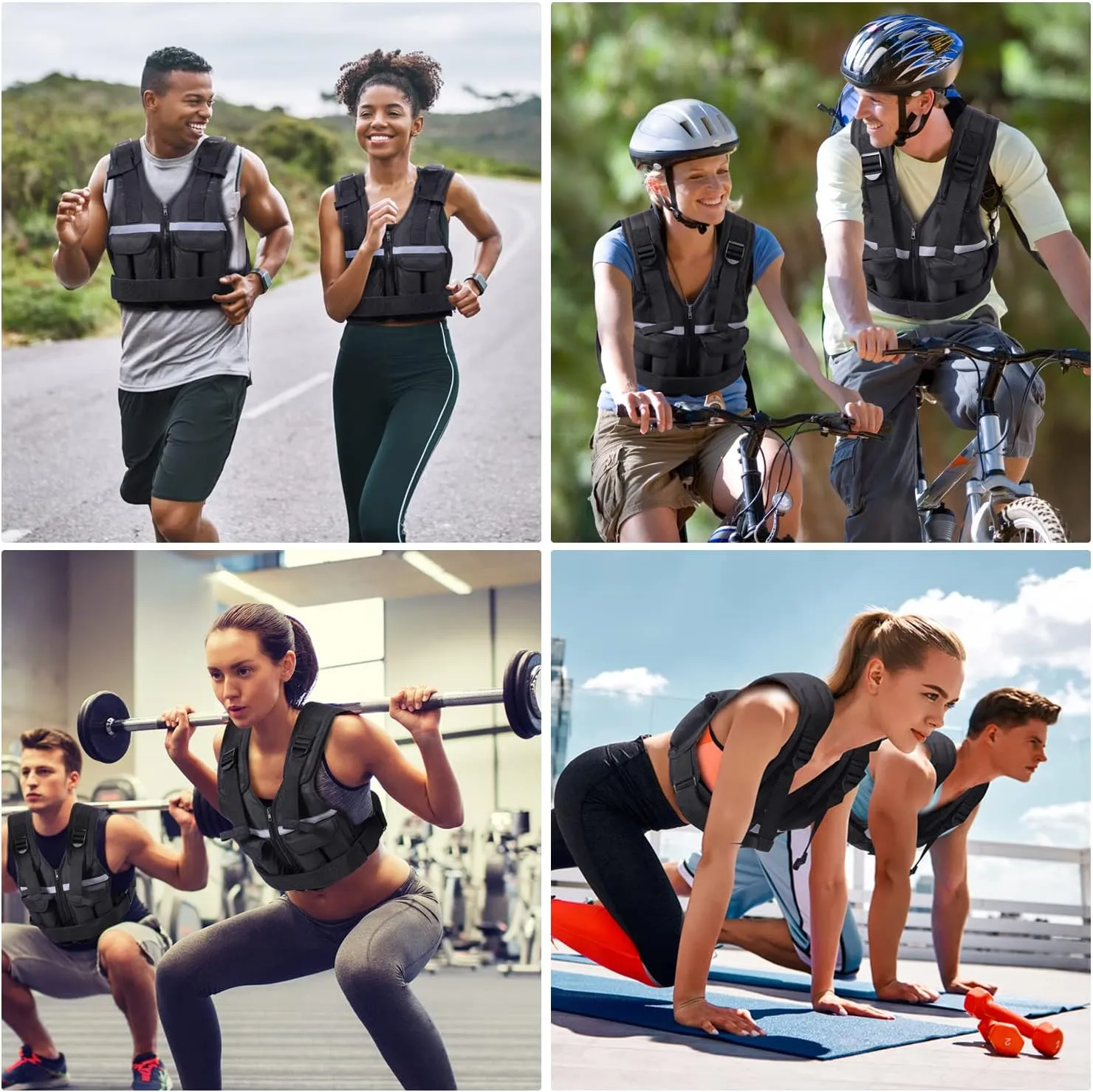 Adjustable Weighted Vest Weights Set: Sportneer 2-18 lbs/2-42 lbs Body Weight Vests 16 In 1 Fast Adjust Running Vest for Men Women Gym Home Workout Fitness Strength Training 2-18/42 lbs Removable