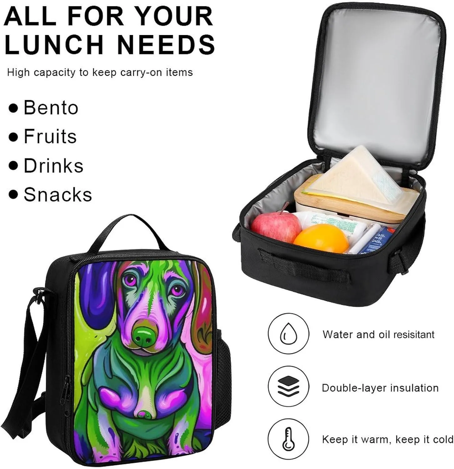 Adults Daypack - Sausage Dog Dachshund Art Shoulder Bag 3 Piece College Daypack Travel Hiking Backpack, 3 Piece Climbing Shoulder Bag