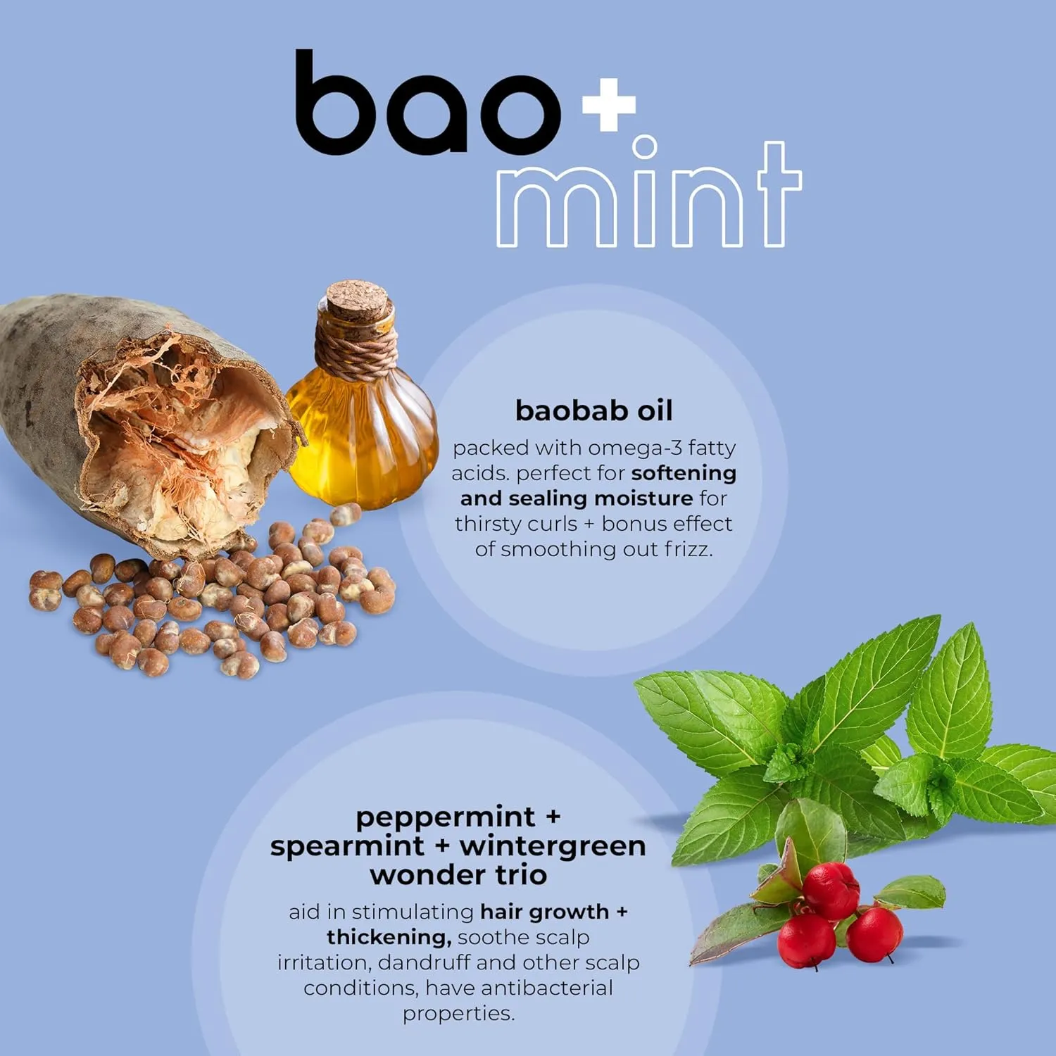 adwoa beauty Baomint™ Moisturizing Curl Defining Gel, with Baobab, Mint, and Rosemary Oils, Curl Enhancing Gel to aid Hair Growth, Define Curls, and Promote Shine - for Coily and Curly Hair, 16 oz
