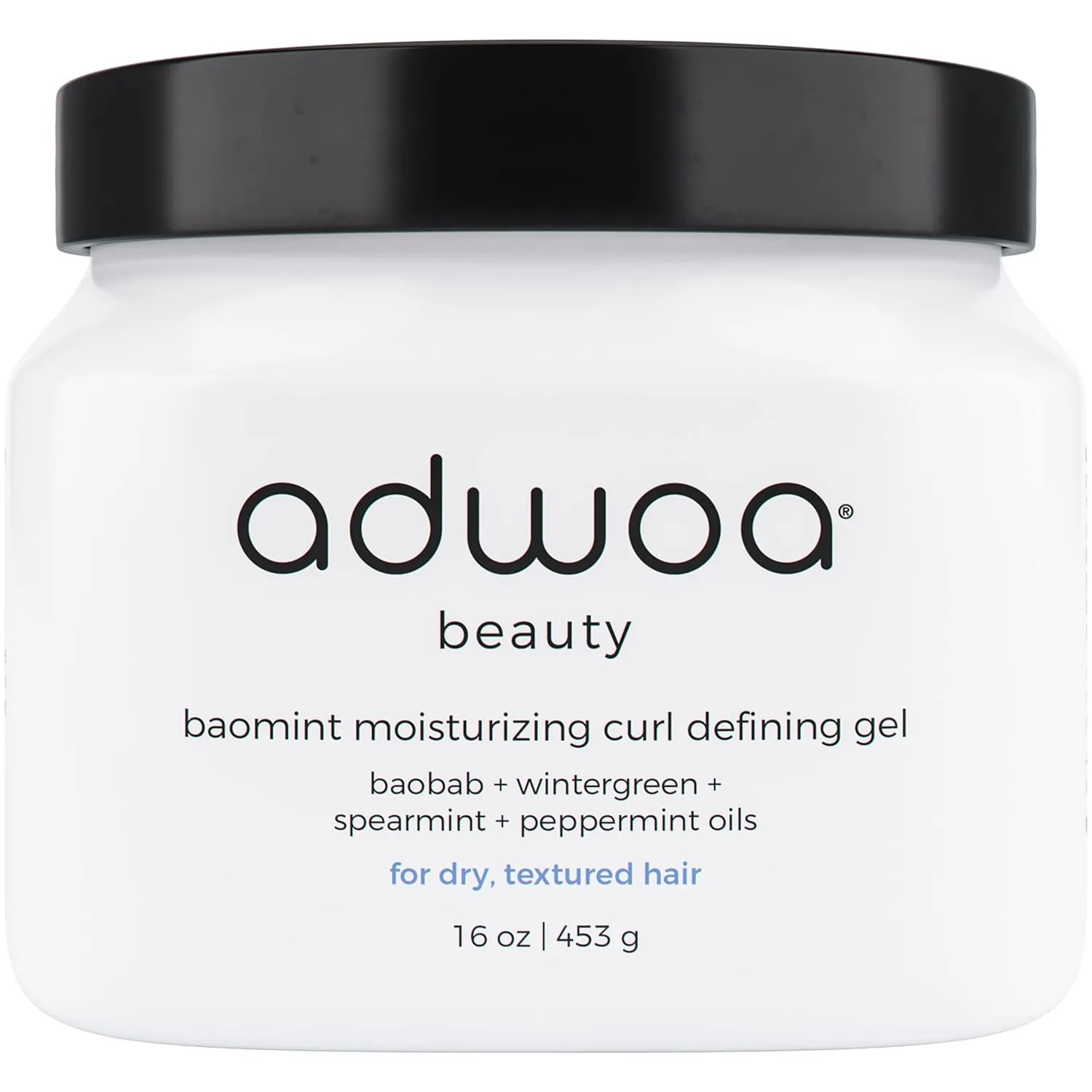 adwoa beauty Baomint™ Moisturizing Curl Defining Gel, with Baobab, Mint, and Rosemary Oils, Curl Enhancing Gel to aid Hair Growth, Define Curls, and Promote Shine - for Coily and Curly Hair, 16 oz