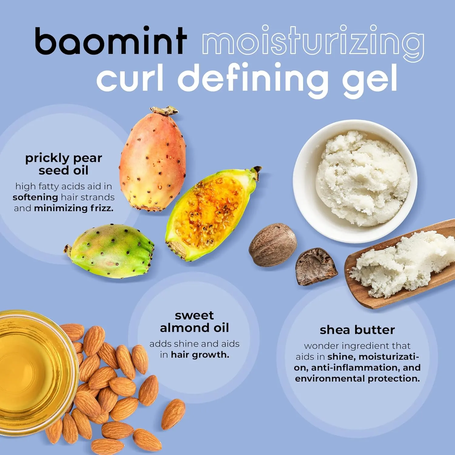 adwoa beauty Baomint™ Moisturizing Curl Defining Gel, with Baobab, Mint, and Rosemary Oils, Curl Enhancing Gel to aid Hair Growth, Define Curls, and Promote Shine - for Coily and Curly Hair, 16 oz