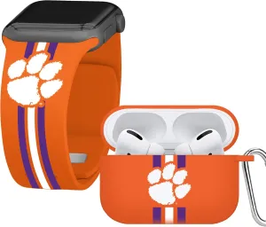 Affinity Bands Clemson Tigers HD Combo Package Compatible with Apple Watch and AirPods Pro
