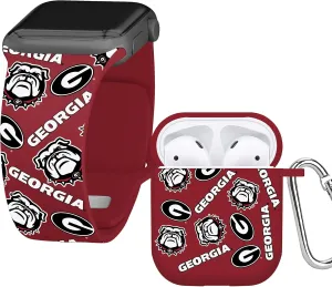 Affinity Bands Georgia Bulldogs HD Combo Package Compatible with Apple Watch and AirPods Gen 1 & 2 (Random)