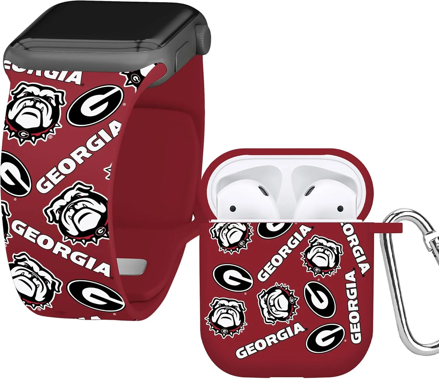 Affinity Bands Georgia Bulldogs HD Combo Package Compatible with Apple Watch and AirPods Gen 1 & 2 (Random)