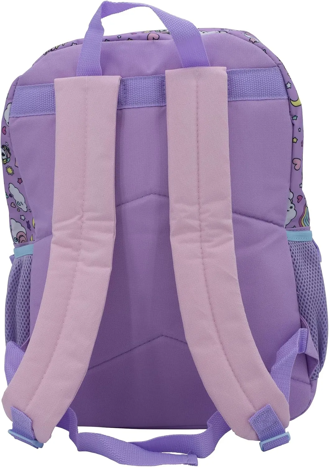 AI ACCESSORY INNOVATIONS My Little Pony 5 Piece Backpack Set, MLP Bookbag, Rainbow Flip Sequins 16” School Bag, Purple & Pink